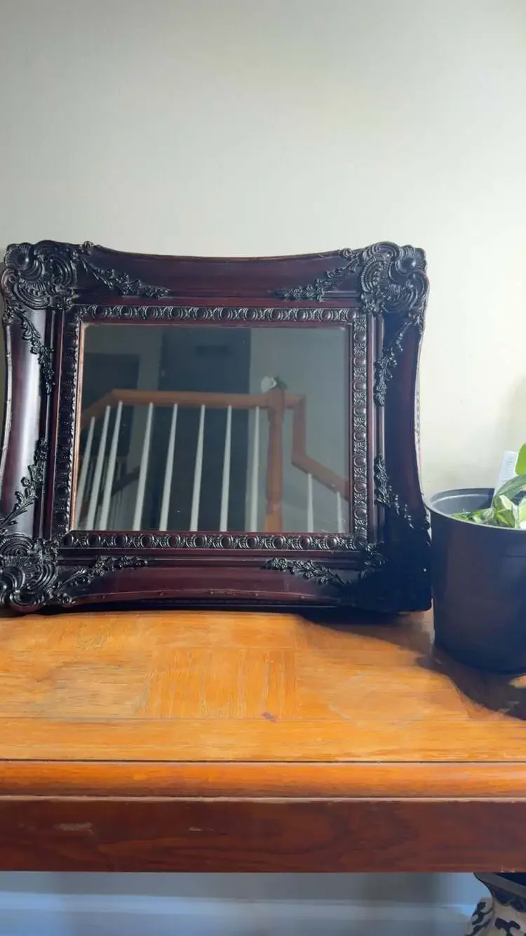 Wall Mirror with Shelf Rococo Style 21 x 17